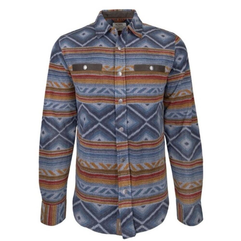 Nwt Men’s Rural Cloth Desperado Polar Fleece Aztec Button Down Shirt Size Xl